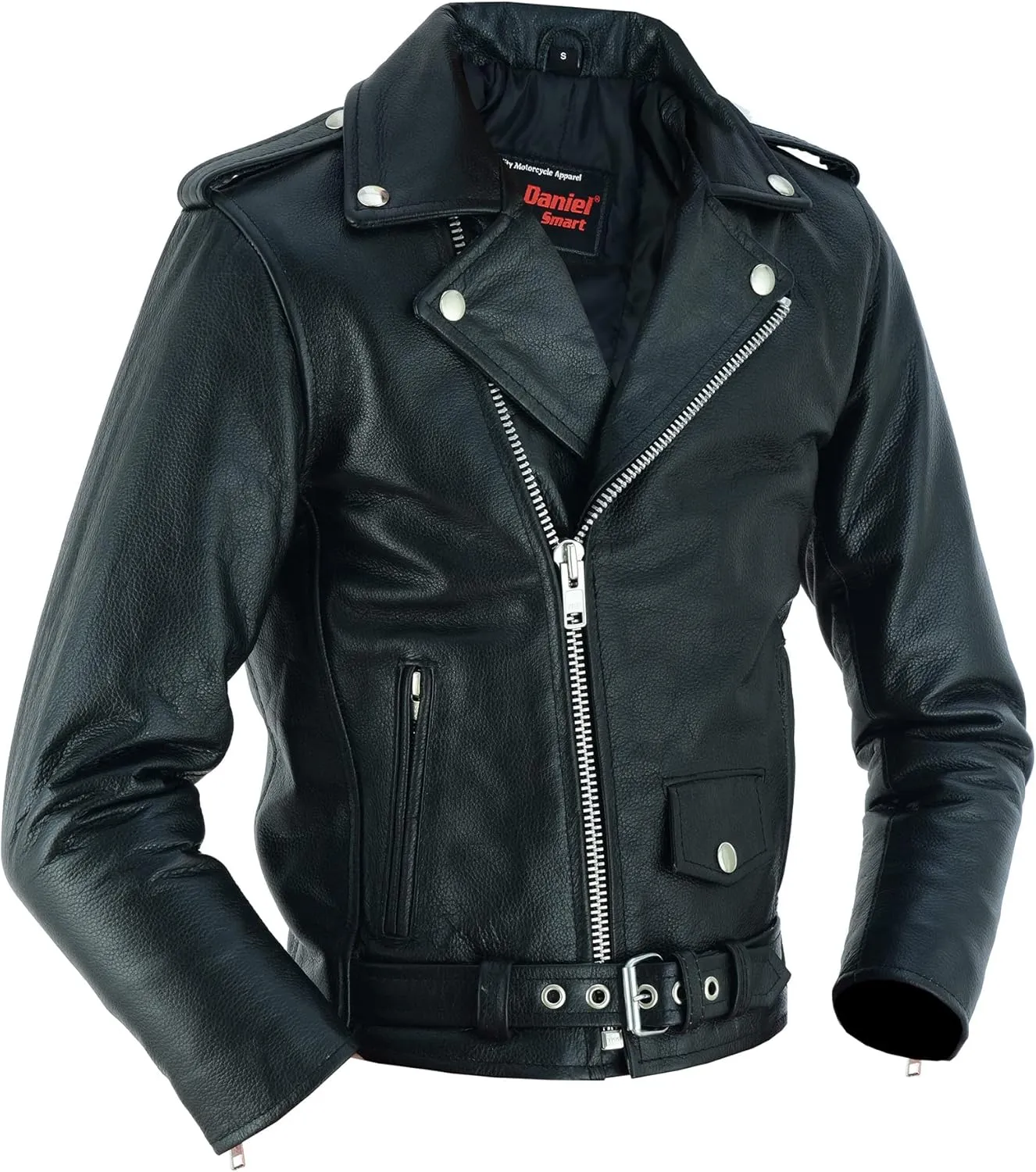 Daniel Smart Kids leather Jacket - Premium Leather Material Kids Jacket with Unique Plain Sides Design and Multiple Pockets