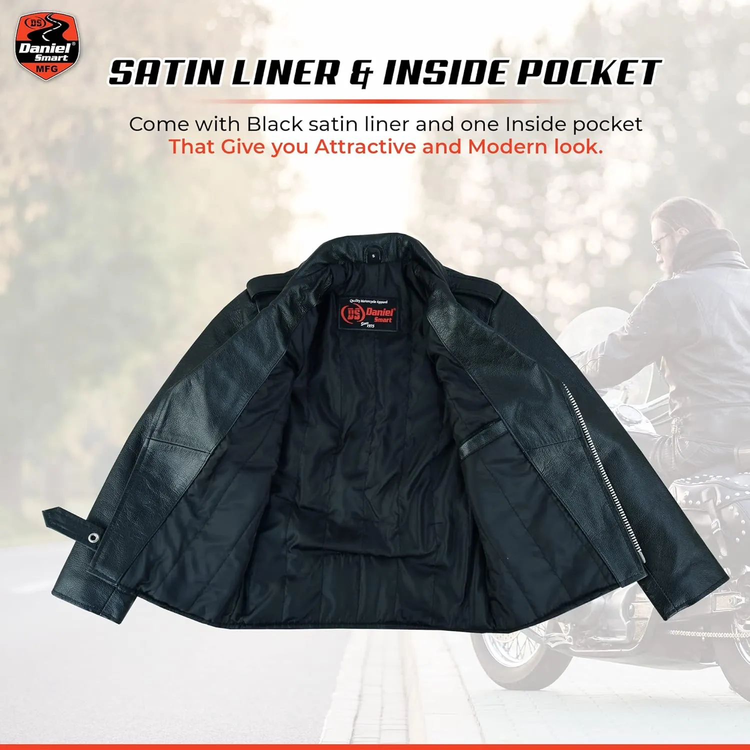 Daniel Smart Kids leather Jacket - Premium Leather Material Kids Jacket with Unique Plain Sides Design and Multiple Pockets