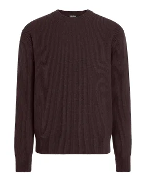 Dark Burgundy Oasi Cashmere Crewneck