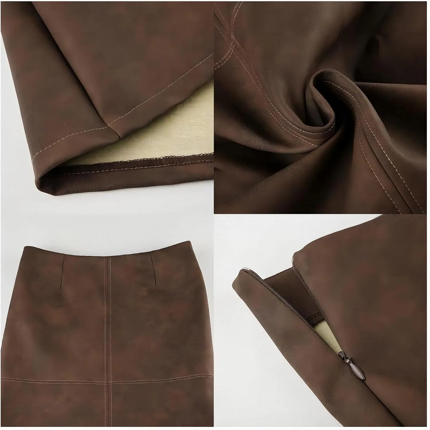 Dawery Vintage Leather Skirt Women Street Style Low Rise Straight Long Skirts Harajuku Ladies Autumn Winter Basic Outfits