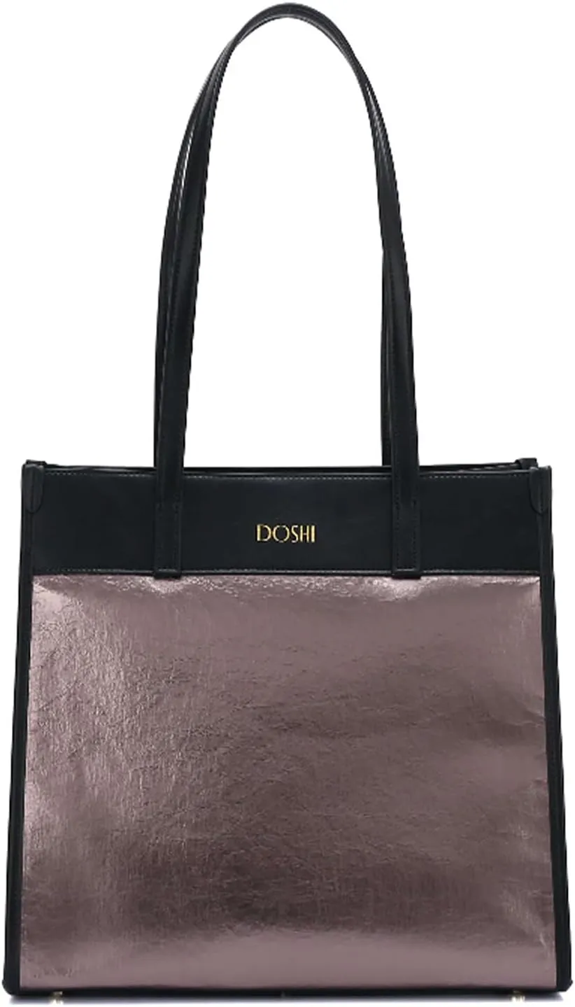 DOSHI - Portrait Tote 2 - Sustainable German Kraft Paper Vegan Leather Tote Bag for Women - Unique Vegan Tote Bag