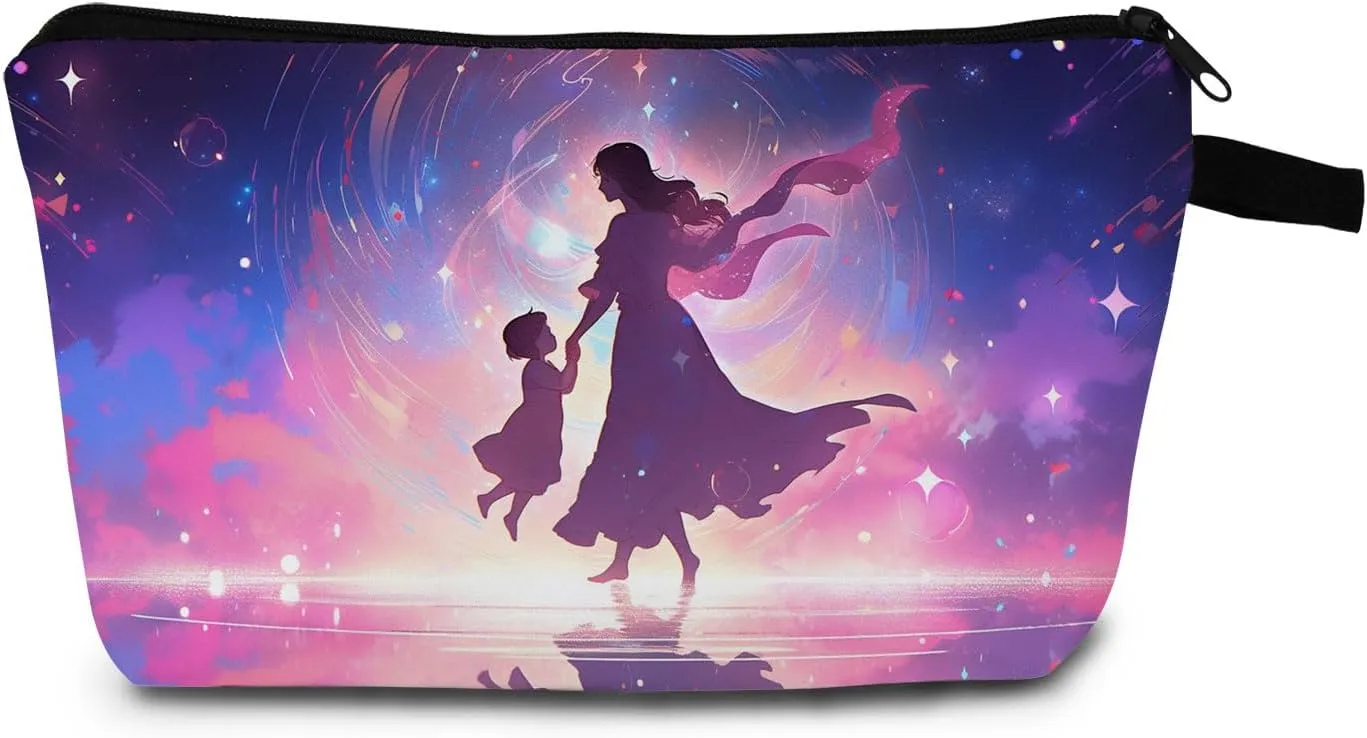 Enchanted Journey Cosmetic Bag Whimsical Bonding Moments Art Print Design Travel & Daily Essentials Organizer Unique Gift Idea for Cherished Connections