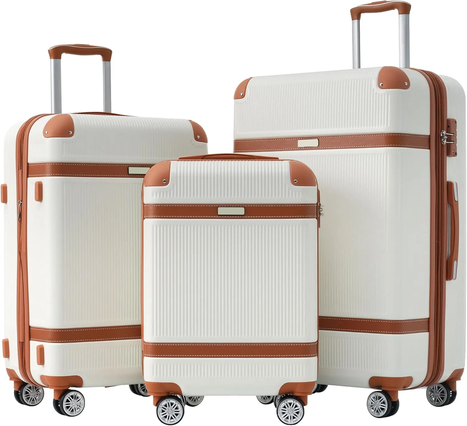 espidoo Hardshell Luggage Sets 3 Piece: Modern ABS Lightweight Spinner Wheels - TSA Lock Suitcase 20/24/28 Inch - Family Travel & Vacation Packing Luggage Sets