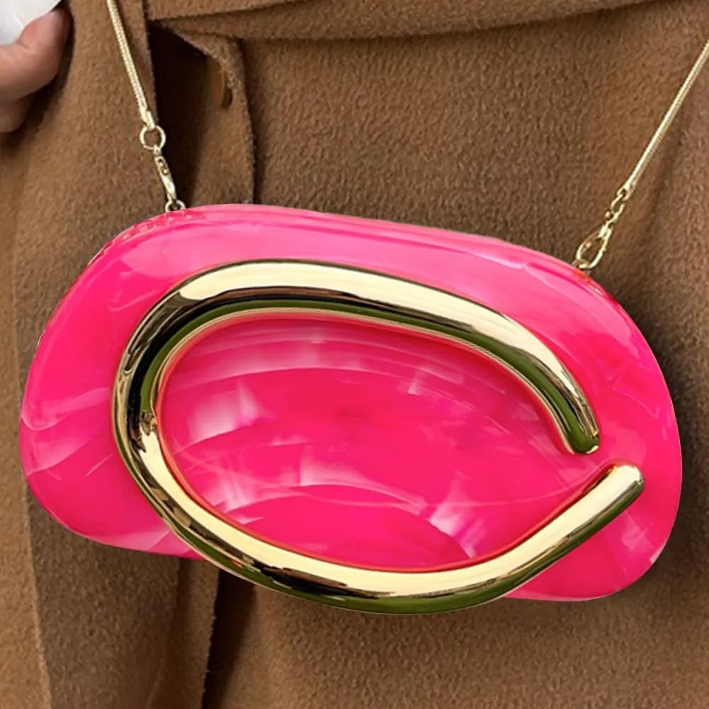 Evening Clutch Purses for Women Formal Unique Crossbody Purse Gold Closure Box Clutch Handbag Small Y2K Shoulder Bag