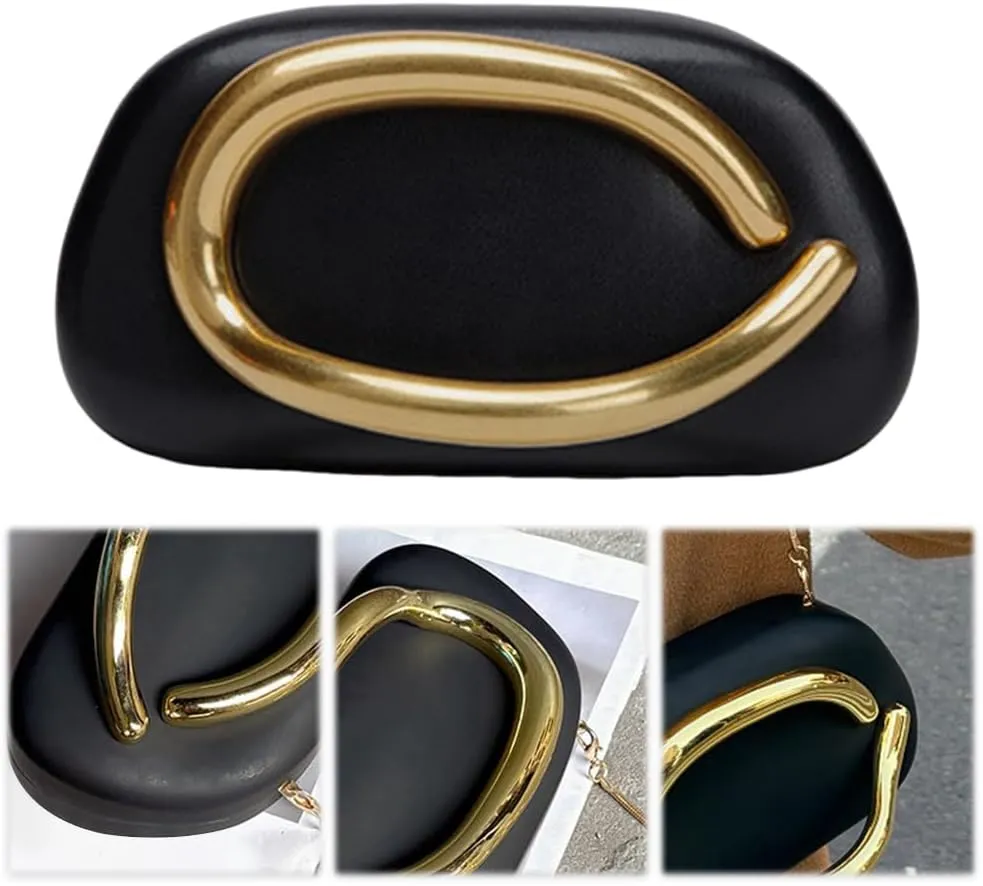 Evening Clutch Purses for Women Formal Unique Crossbody Purse Gold Closure Box Clutch Handbag Small Y2K Shoulder Bag