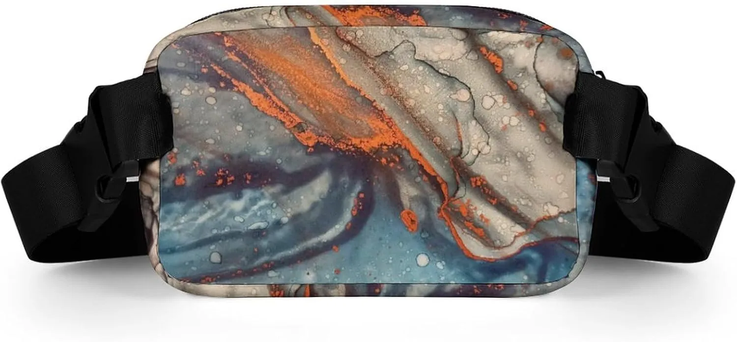 Fanny Pack for Women Men Marble Ink Abstract Art Belt Bag Modern Art Waist Pack Bum Bag for Running Cycling Hiking Travel Workout with Adjustable Strap