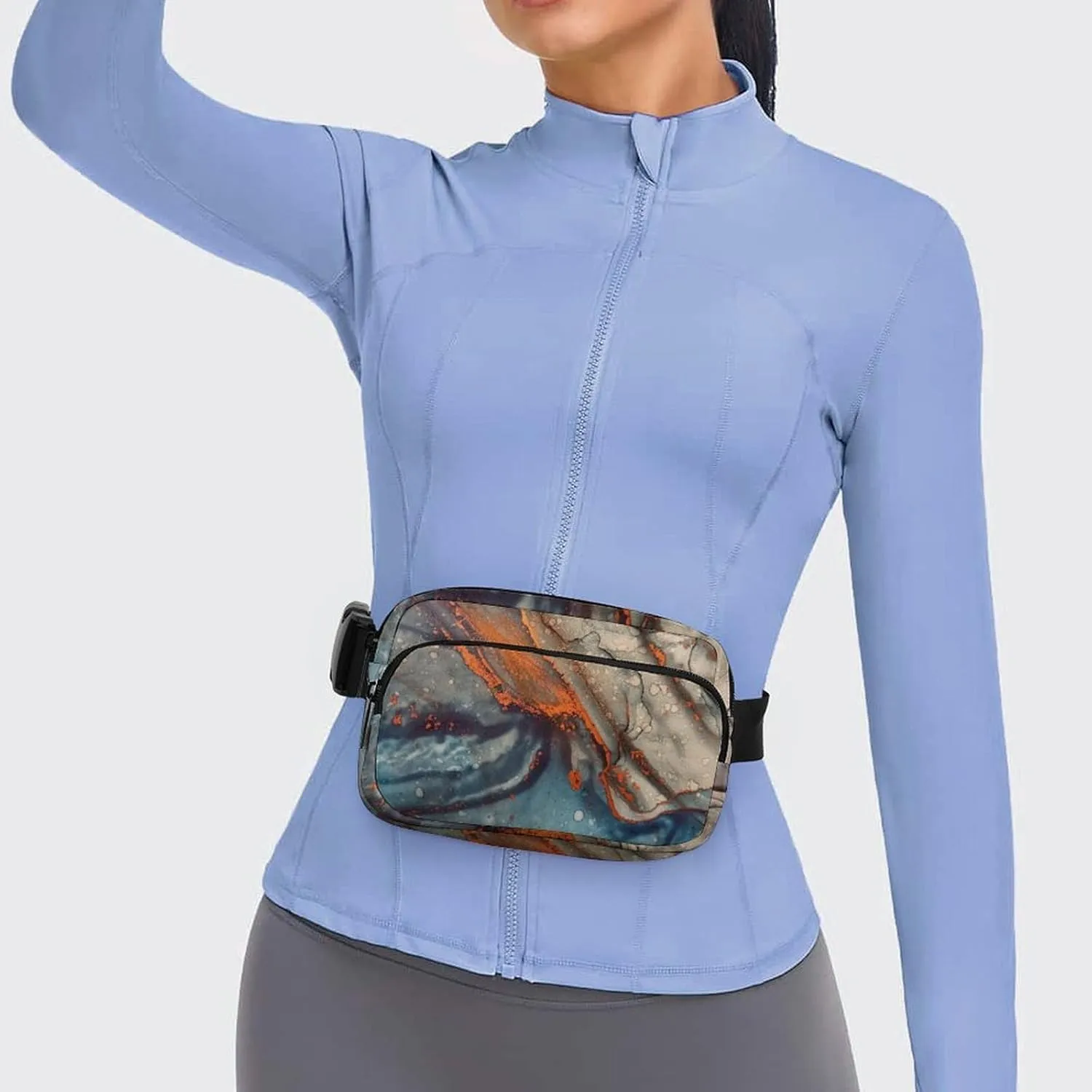 Fanny Pack for Women Men Marble Ink Abstract Art Belt Bag Modern Art Waist Pack Bum Bag for Running Cycling Hiking Travel Workout with Adjustable Strap