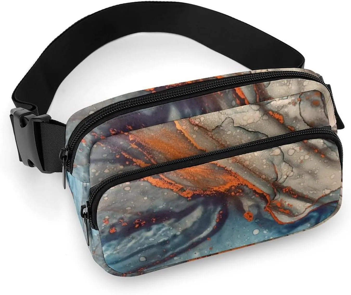 Fanny Pack for Women Men Marble Ink Abstract Art Belt Bag Modern Art Waist Pack Bum Bag for Running Cycling Hiking Travel Workout with Adjustable Strap