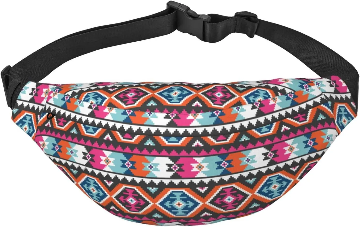Fanny Pack for Women Men,Ethnic Tribal Modern Large Crossbody Waist Pack Belt Bag for Workout Hiking Running Travel, Onesize