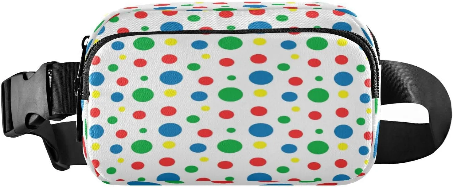 Fanny Packs for Women Men Rainbow Modern Polka Dot Belt Bag Waist Pouch Packs Crossbody Bag Running Hiking Fanny Pack Gifts for Girls Boys