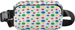 Fanny Packs for Women Men Rainbow Modern Polka Dot Belt Bag Waist Pouch Packs Crossbody Bag Running Hiking Fanny Pack Gifts for Girls Boys