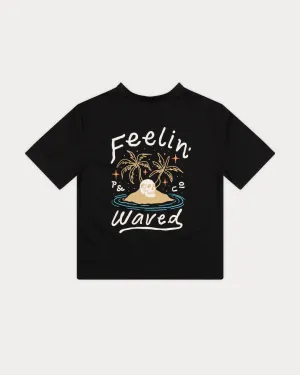Feelin' Waved Boxy T-Shirt - Washed Black