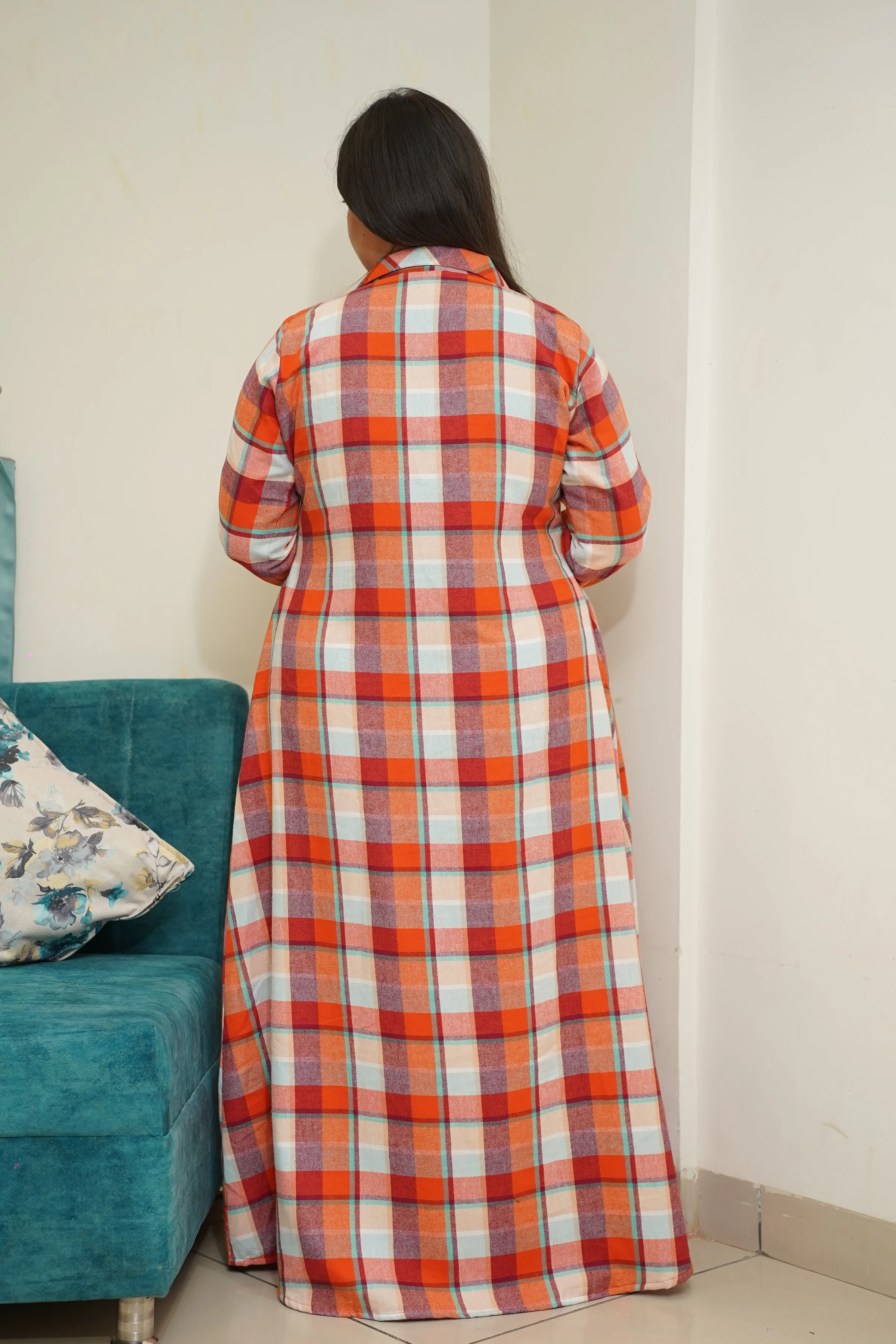 Fiery Flame Woollen Night Gown