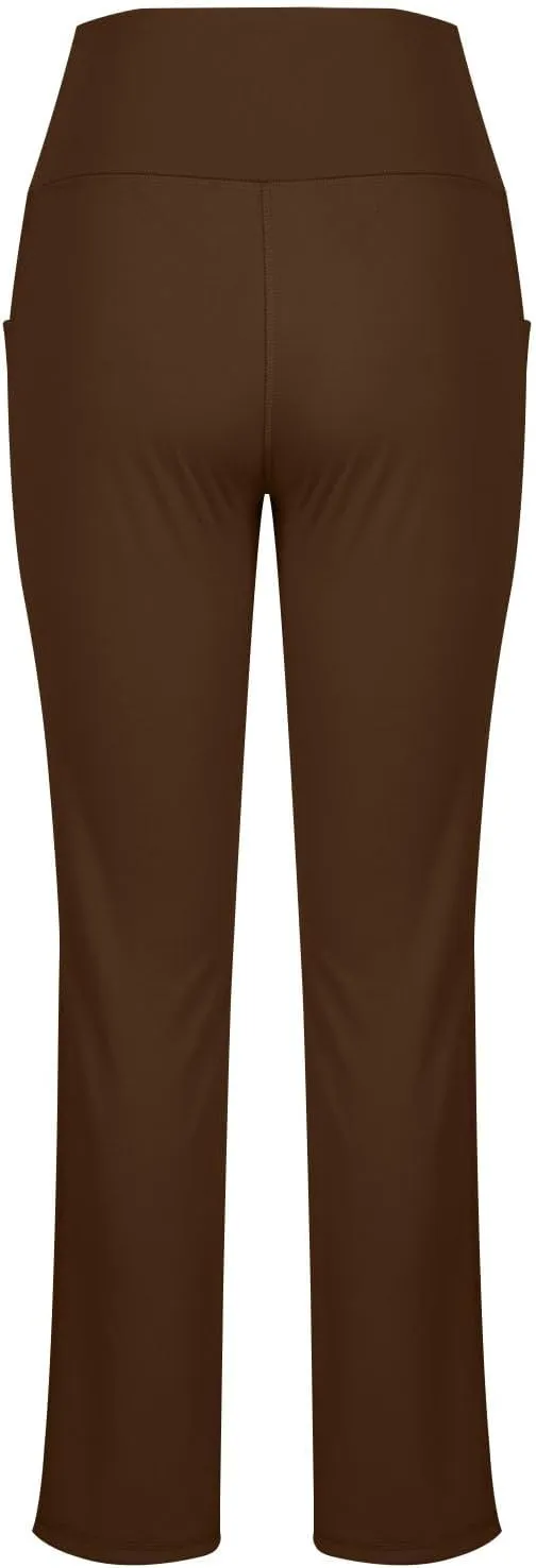 Flare Yoga Pants for Women Butt Lifting Flare Leggings Tummy Control Wide Leg Flared Yoga Sweatpants with Pockets