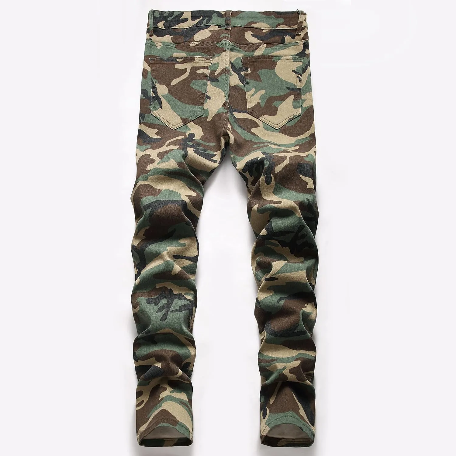 FREDD MARSHALL Men's Skinny Slim Fit Ripped Distressed Stretch Jeans Pants