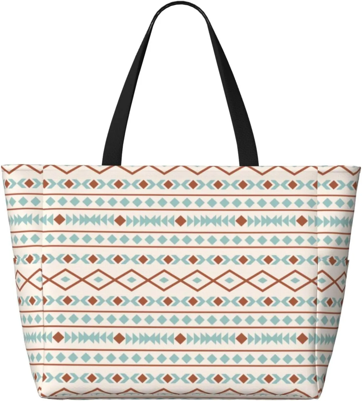 Fun Modern Vegetable Beach Bag Women Tote Bag Pool Bag With Zipper For Gym Grocery Travel With Wet Pocket