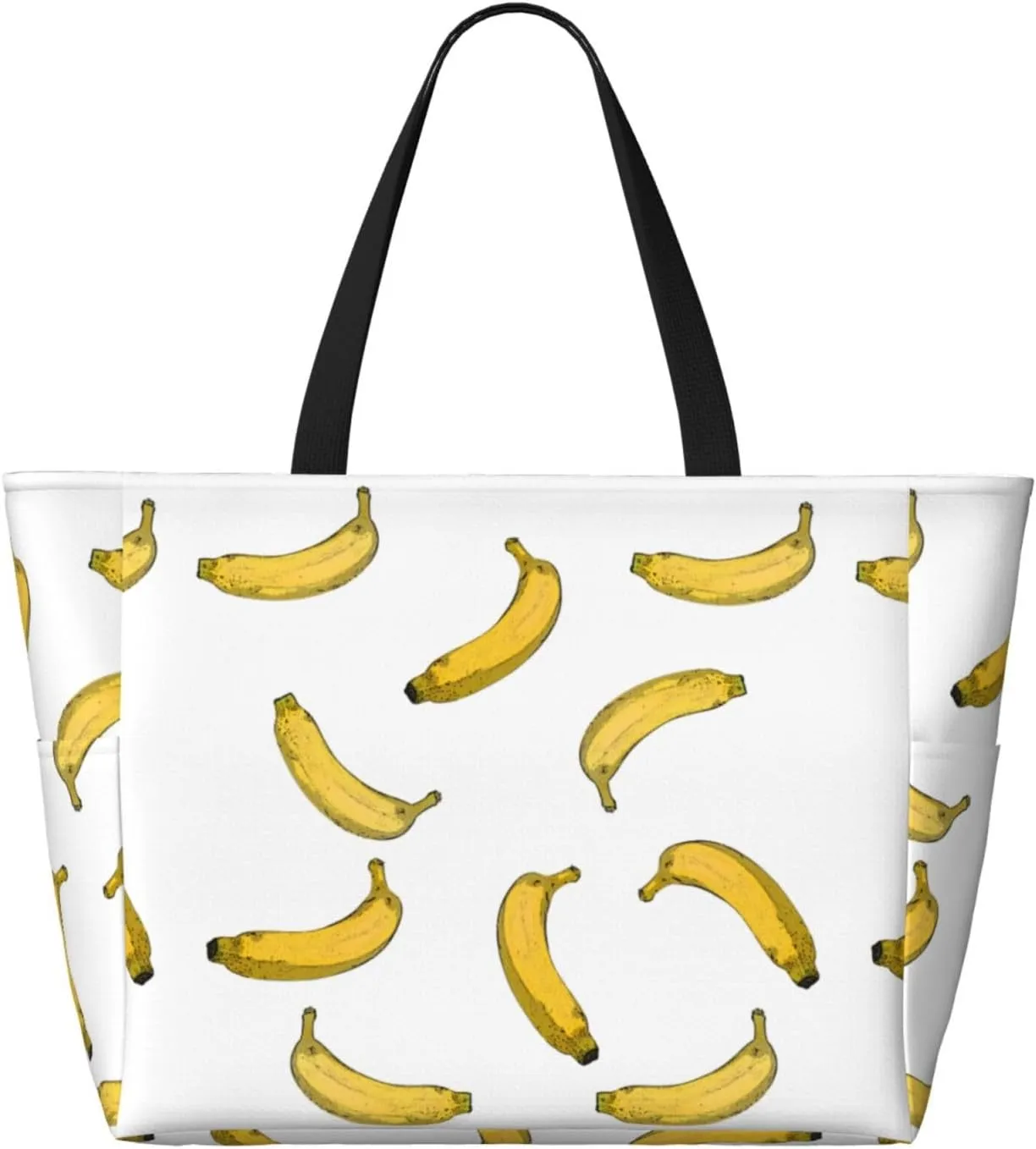 Fun Modern Vegetable Beach Bag Women Tote Bag Pool Bag With Zipper For Gym Grocery Travel With Wet Pocket