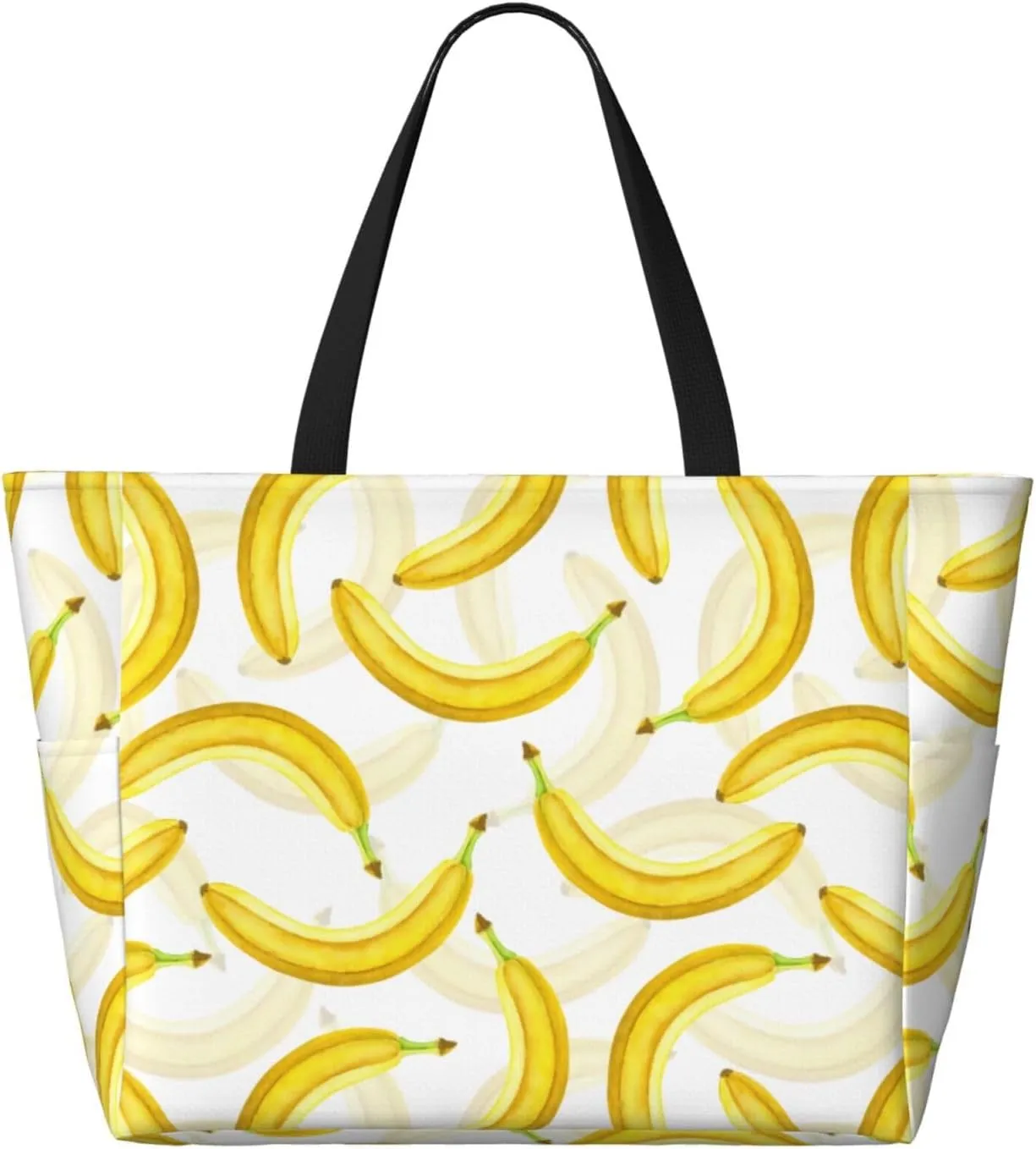 Fun Modern Vegetable Beach Bag Women Tote Bag Pool Bag With Zipper For Gym Grocery Travel With Wet Pocket