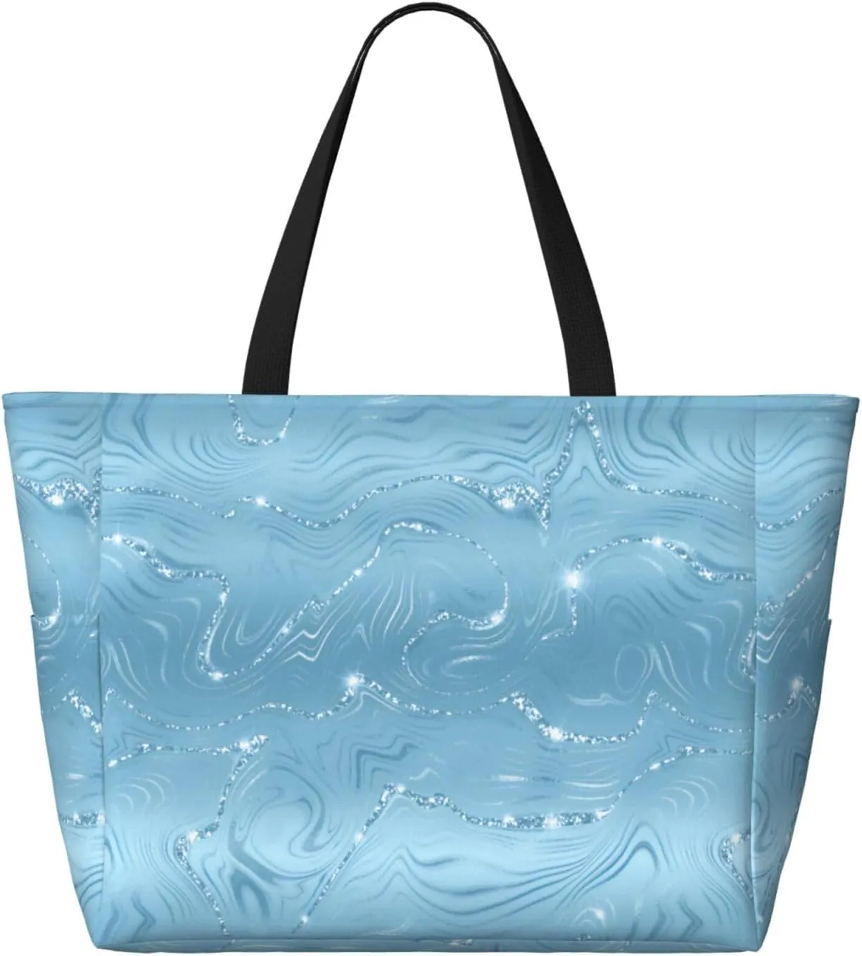 Fun Modern Vegetable Beach Bag Women Tote Bag Pool Bag With Zipper For Gym Grocery Travel With Wet Pocket
