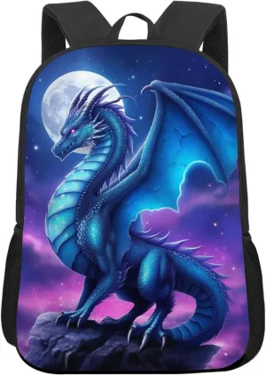 Funny Backpack Dragon Backpack Aesthetic Bookbag Black Simple Modern Lightweight Backpack With Mesh Side Pocket Large Laptop Backpack
