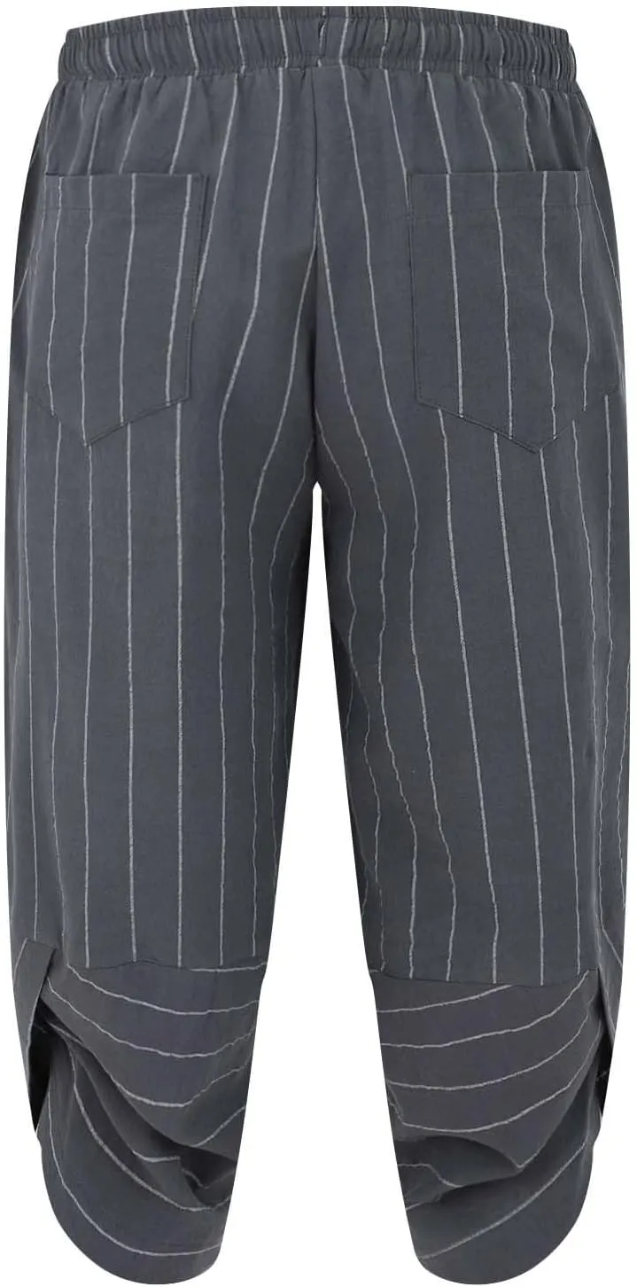 GIERIDUC Mens Cotton Linen Loose Pant Casual Long Pants Lightweight Flat-Front Summer Trousers Yoga Beach Pants for Men