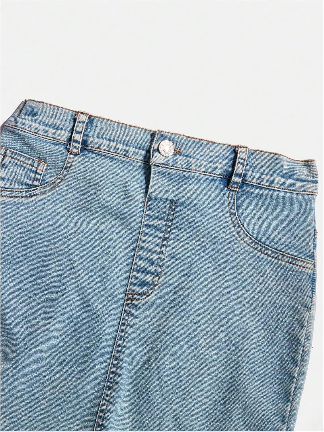 Girl's Bow Denim Skirts Embroided Mini Skirts High Waisted Casual Bodycon Jean Skirt with Pockets
