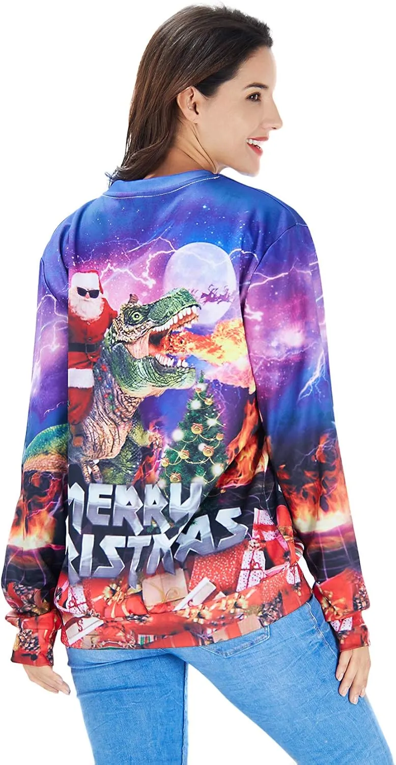 Goodstoworld Mens/Womens Ugliest Christmas Sweatshirt 3D Unique Hilarious Graphic Pullover Shirt S-4XL
