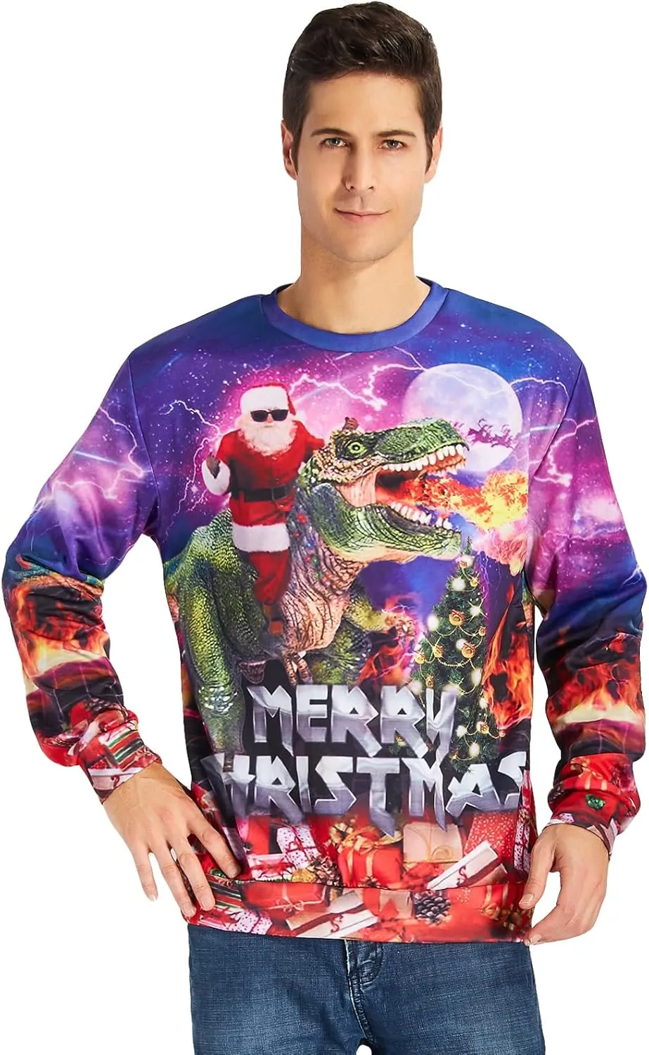 Goodstoworld Mens/Womens Ugliest Christmas Sweatshirt 3D Unique Hilarious Graphic Pullover Shirt S-4XL