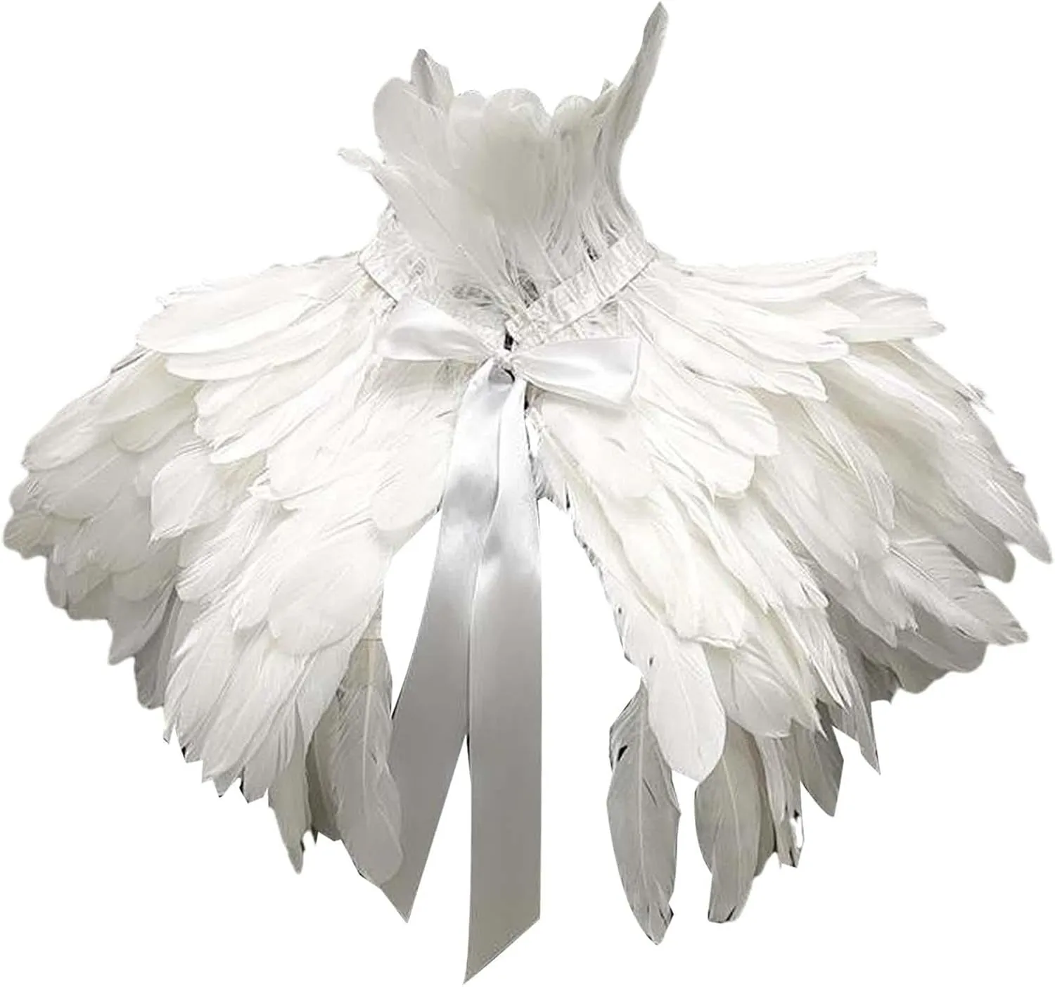 Gothic Artificial Feather Cloak Scarf Role Play Simple to Wear Unique Shoulder Wrap Shawl for Carnivals Easter Prom Holiday