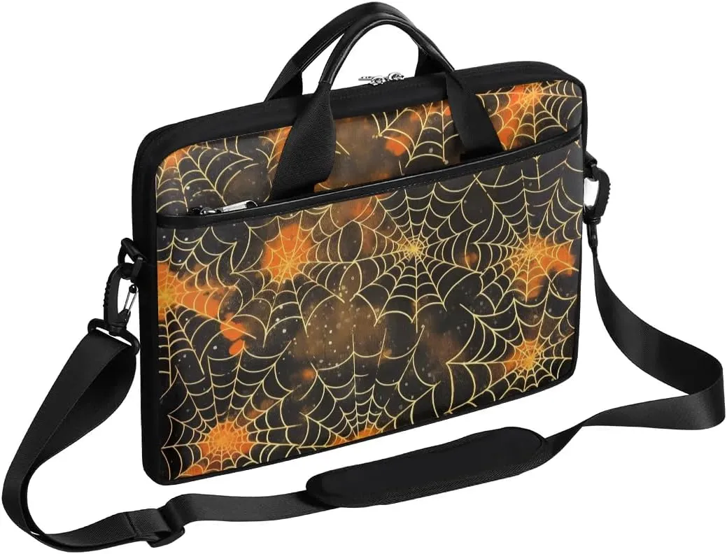 Halloween Autumn Modern Style Laptop Shoulder Bag Tablet Computer Notebook Sleeve Messenger Bags Carrying Case with Strap Briefcase Tote for 14 15 in Laptops