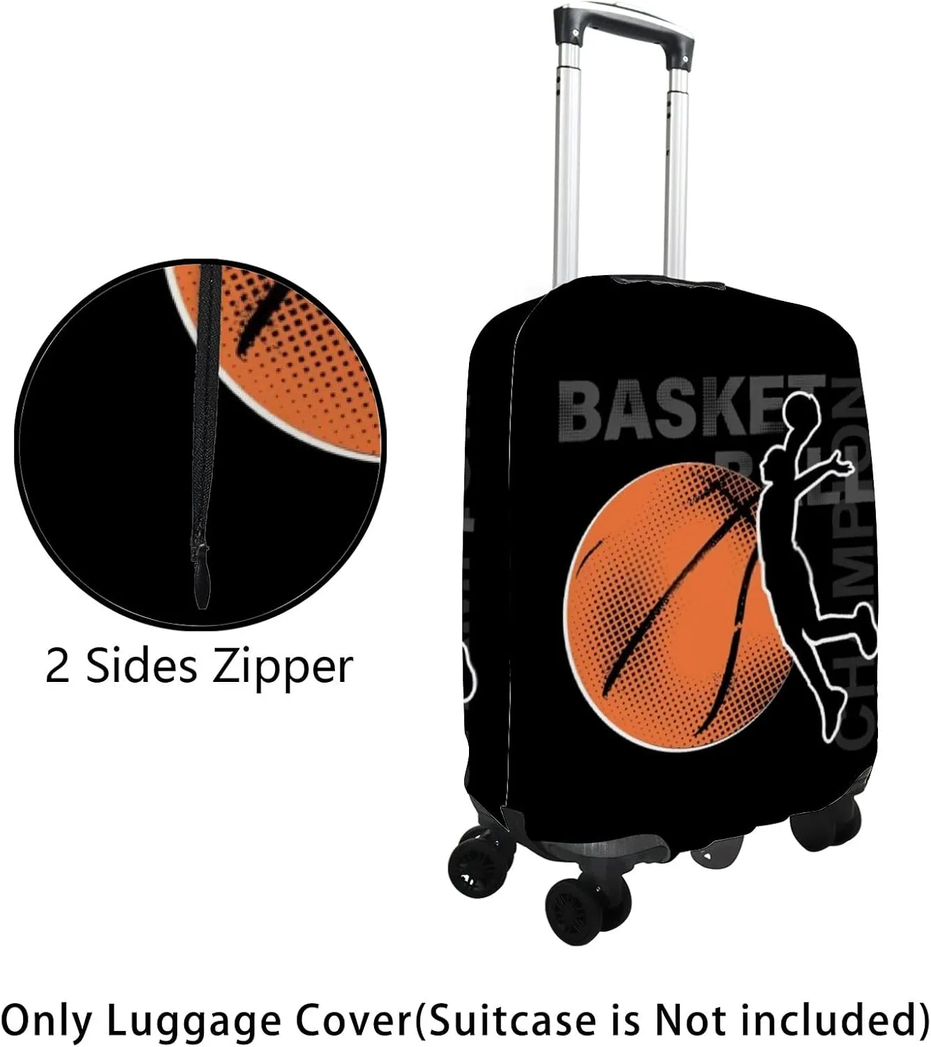 Hapuxt Luggage Cover Spandex Travel Suitcase Protector Modern Basketball Player Boy Sport Style Washable Baggage Cover XL Fits 29-32 Inch Luggage