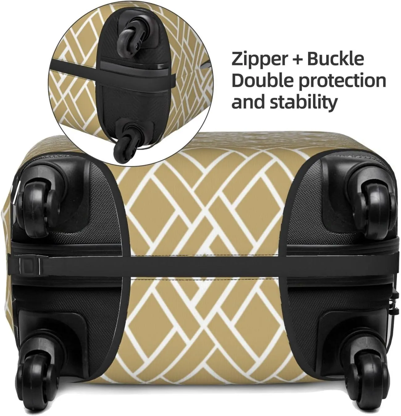 Highly Elastic Spandex Suitcase Cover Luggage Cover Protector X-Large Fits 29 to 32 Inch Modern Textures Diamond Shapes Prints