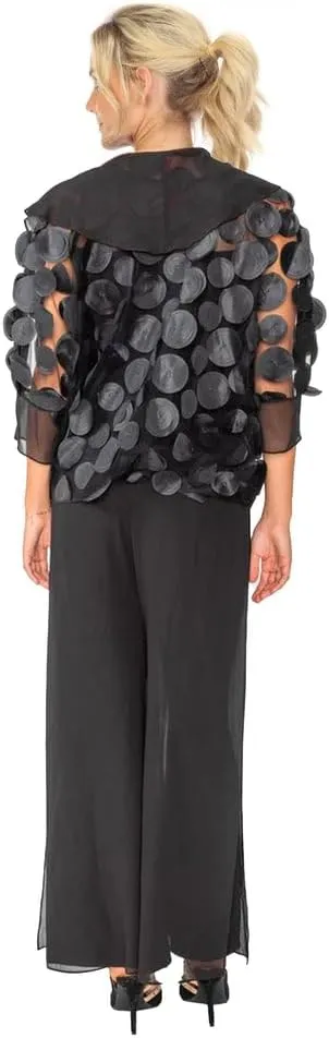 IC Collection Ruffle Shawl Collar Cardigan