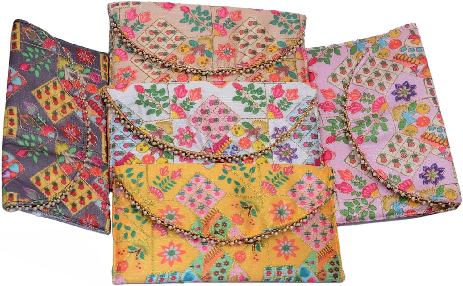 Indian Floral Design Handcrafted Clutch Purse Bag  Artisan Made Collection of Unique, Traditional Gifts for Couples (10)