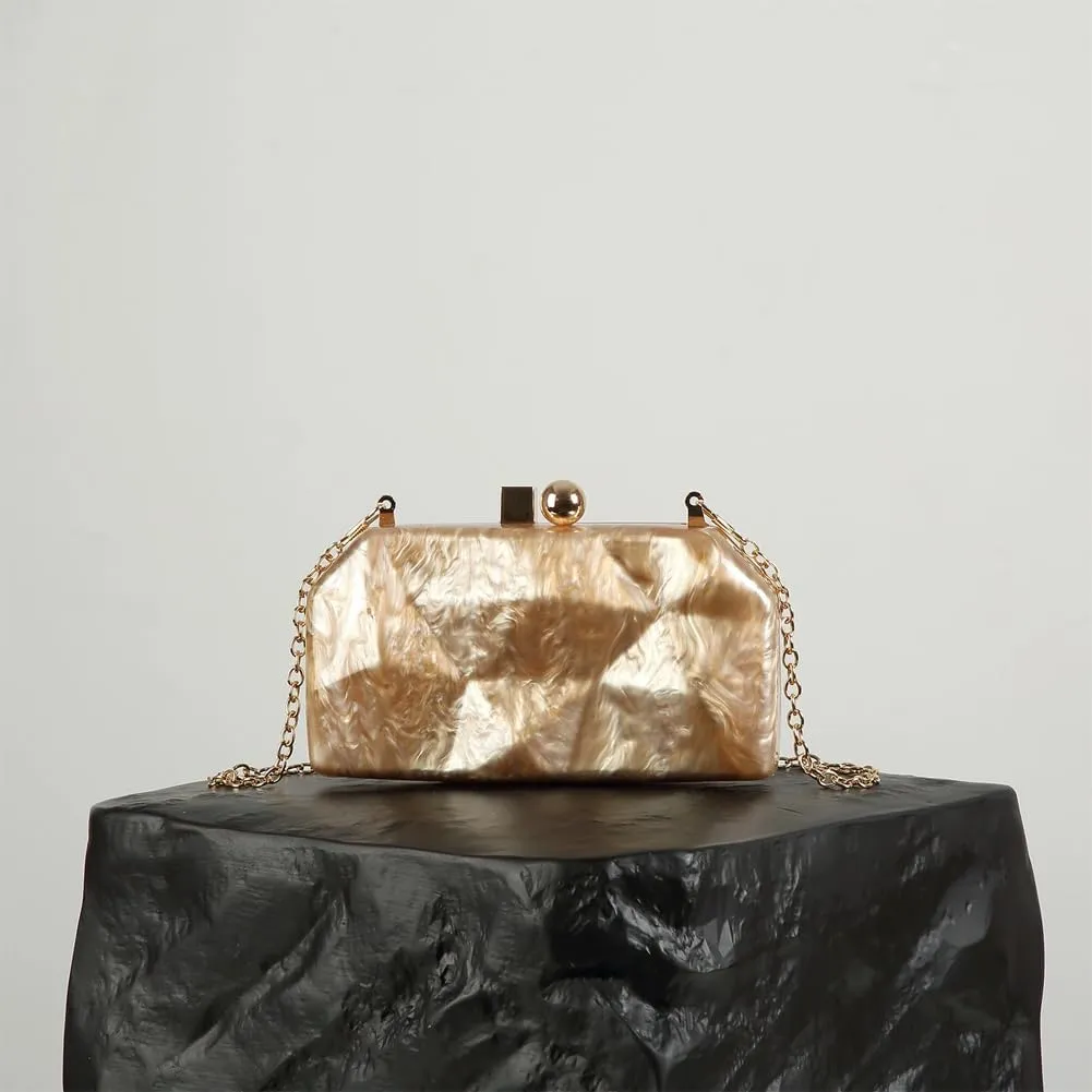 Irregular Acrylic Clutch Purse for Women Elegant Acrylic Evening Bag Unique Box Handbag for Wedding Party Prom