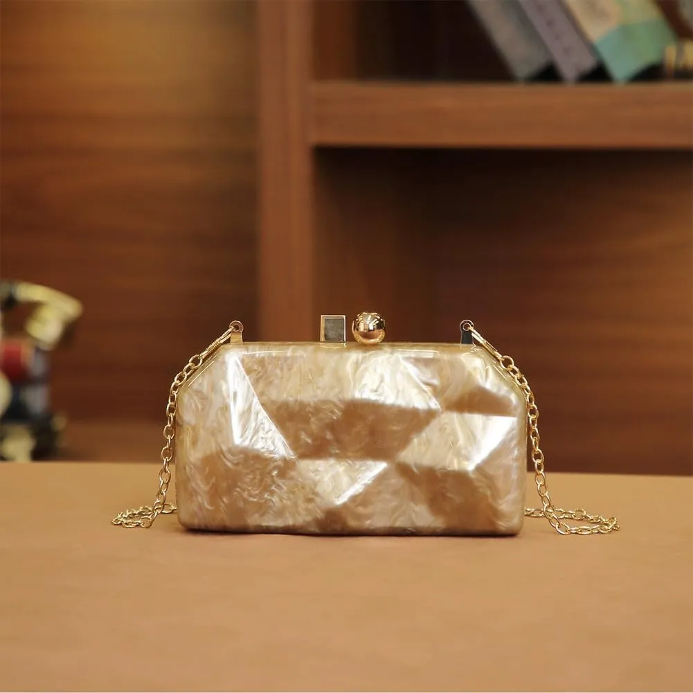 Irregular Acrylic Clutch Purse for Women Elegant Acrylic Evening Bag Unique Box Handbag for Wedding Party Prom