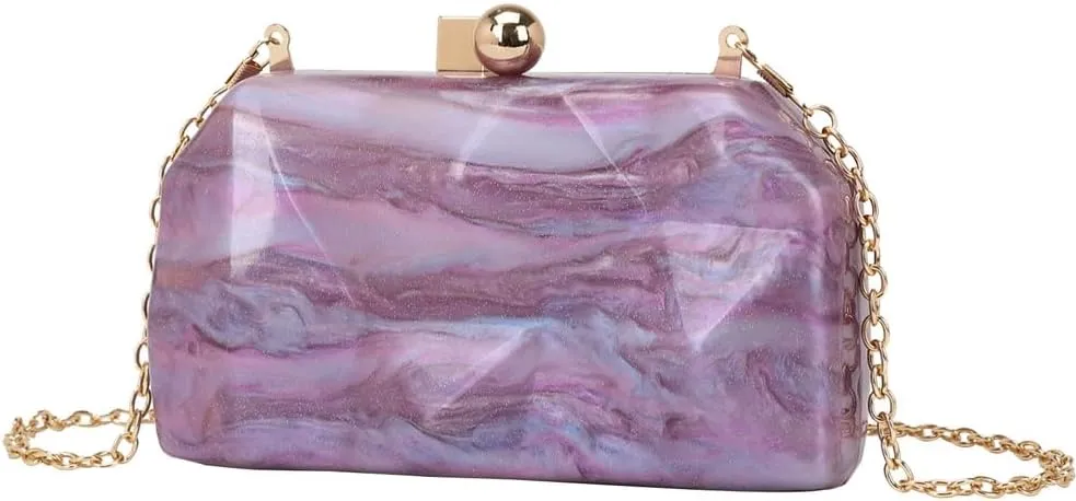 Irregular Acrylic Clutch Purse for Women Elegant Acrylic Evening Bag Unique Box Handbag for Wedding Party Prom