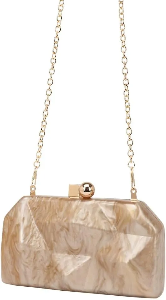 Irregular Acrylic Clutch Purse for Women Elegant Acrylic Evening Bag Unique Box Handbag for Wedding Party Prom