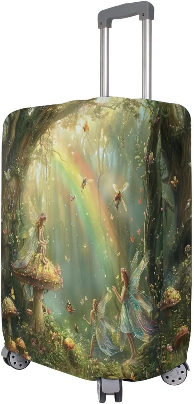 Joisal Forest Fairy Rainbow Luggage Covers for Suitcase Fit 18-32 Inch Luggage Covers Tsa Approved, Suitcase Identifiers Unique