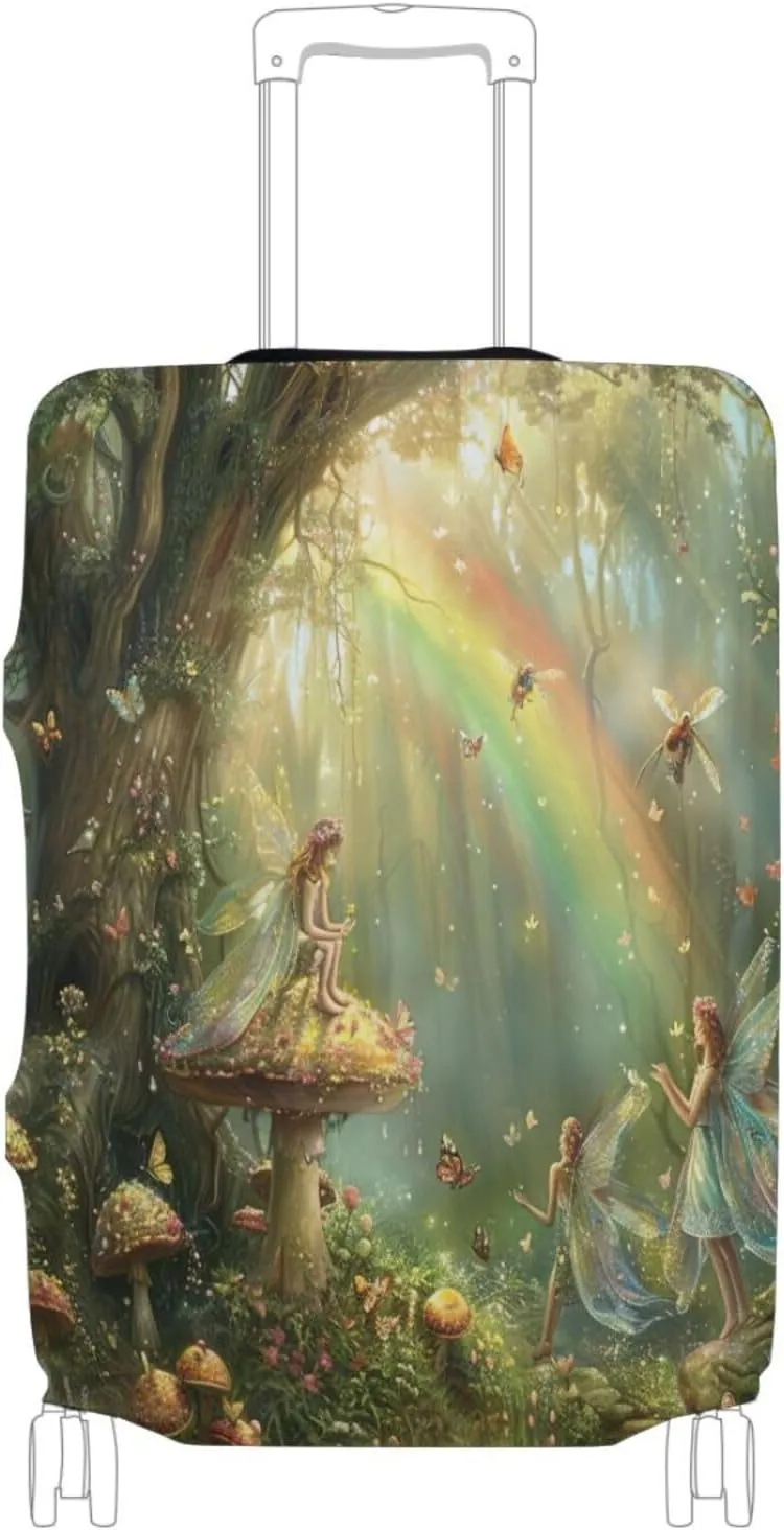 Joisal Forest Fairy Rainbow Luggage Covers for Suitcase Fit 18-32 Inch Luggage Covers Tsa Approved, Suitcase Identifiers Unique