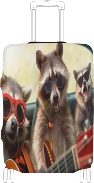 Joisal Funny Raccoons Luggage Covers for Suitcase Tsa Approved Fit 18-32 Inch Suitcase Identifiers Unique