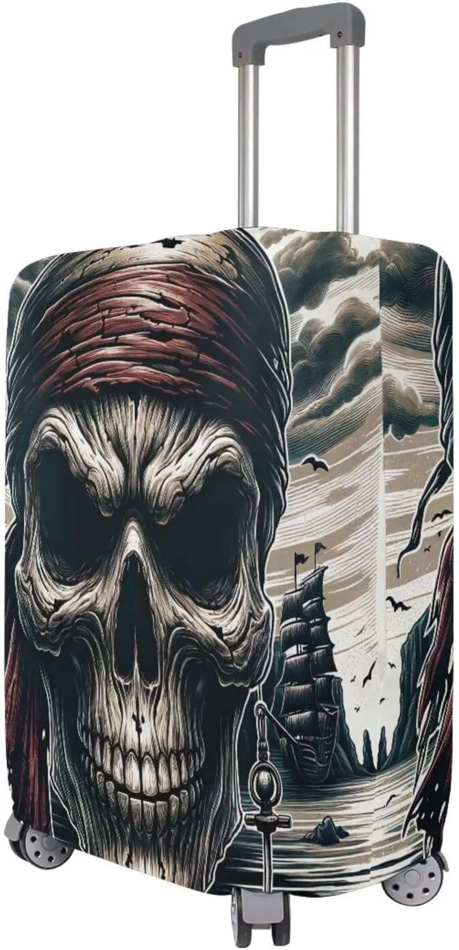 Joisal Jolly Roger Pirate Skull Luggage Protector Cover 28 Inch Suitcase Covers for Luggage Tsa Approved, Suitcase Identifiers Unique