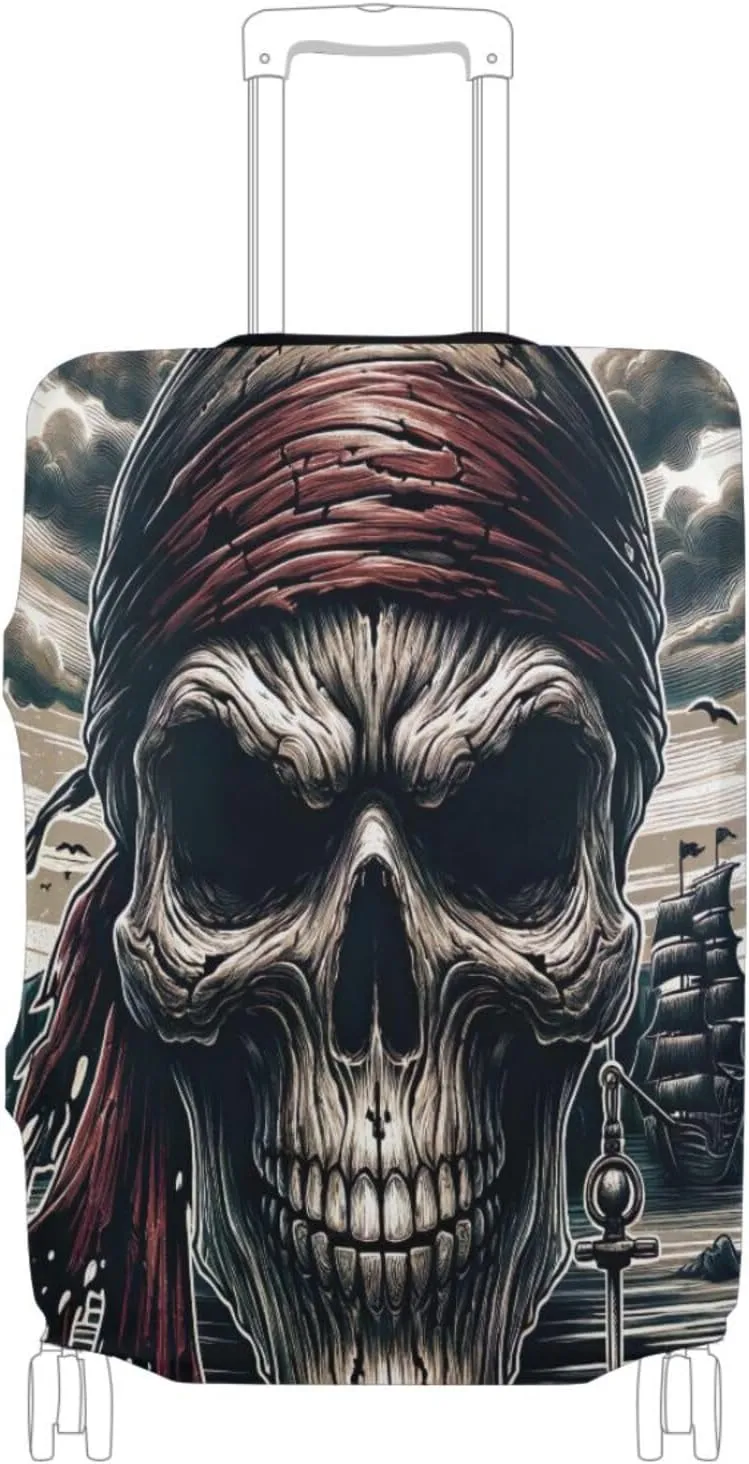 Joisal Jolly Roger Pirate Skull Luggage Protector Cover 28 Inch Suitcase Covers for Luggage Tsa Approved, Suitcase Identifiers Unique
