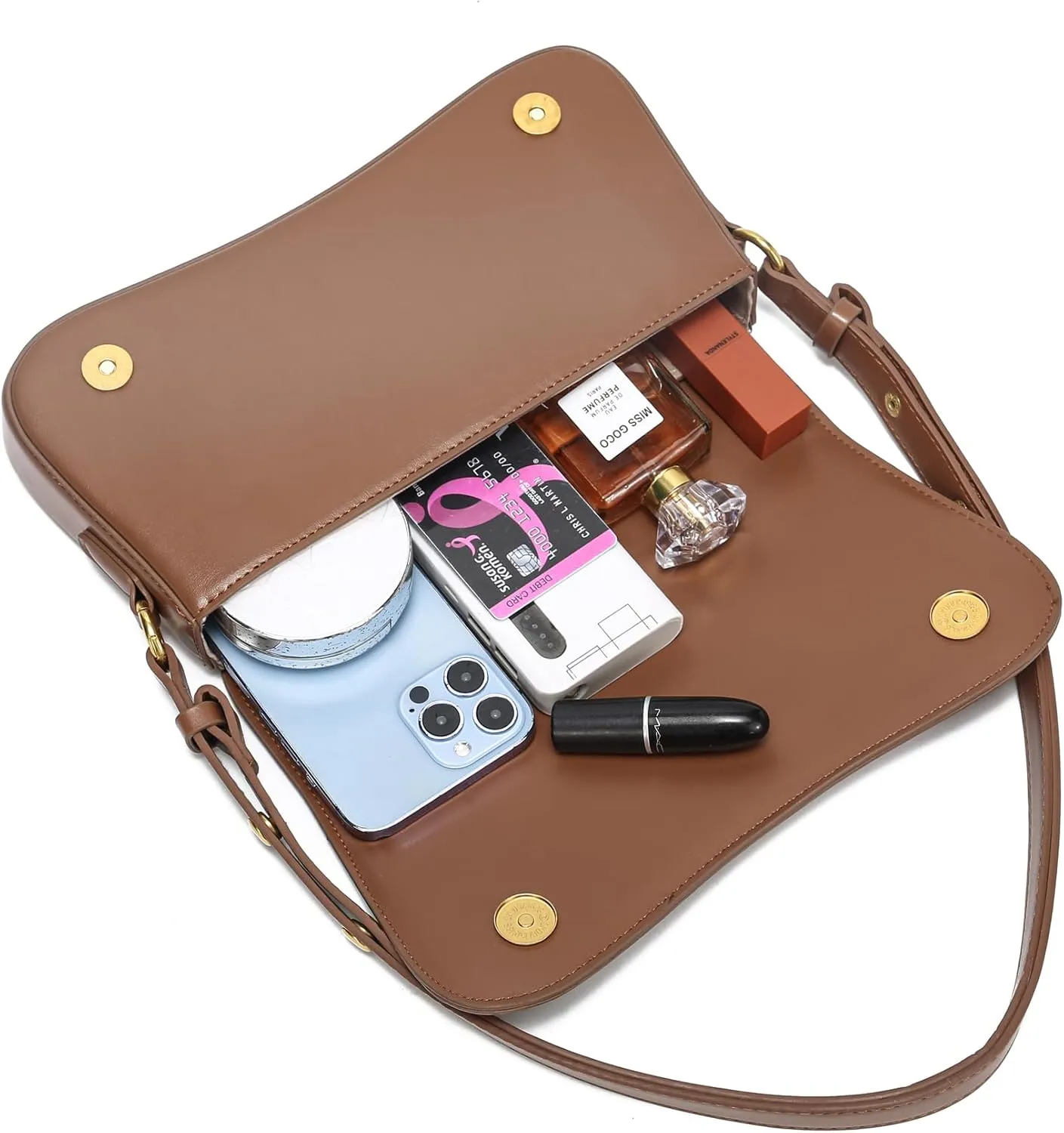 JOLLQUE Crescent Shoulder Bag for Women,Small Leather Strap Dumpling Handbag Purse,Unique Trendy Designer Hobo Crossbody Bags