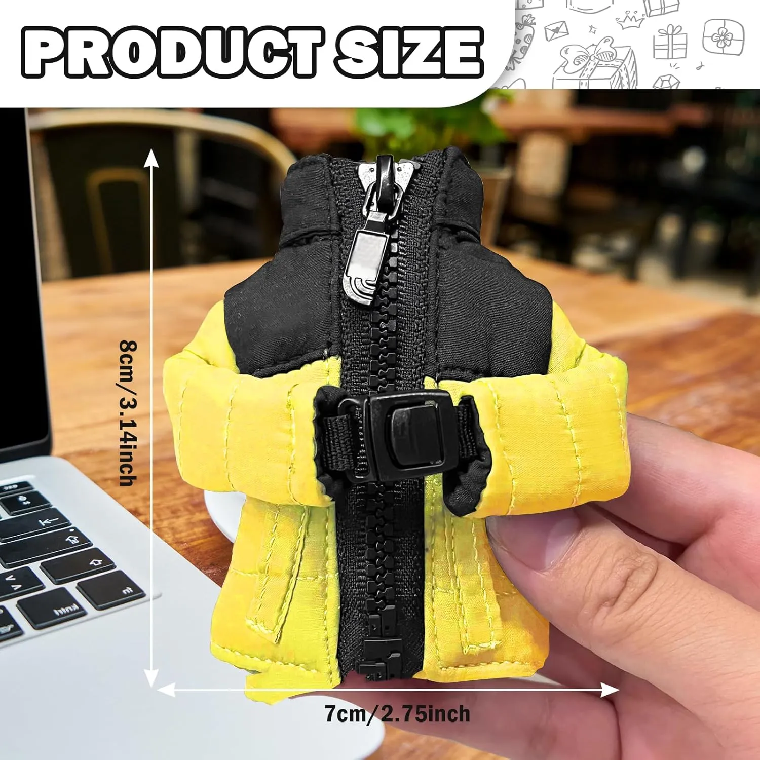Keychain Charm Mini Down Coat, Unique Funny Key Jacket Gifts, Cool Leather Mini Jacket Mens Keychain