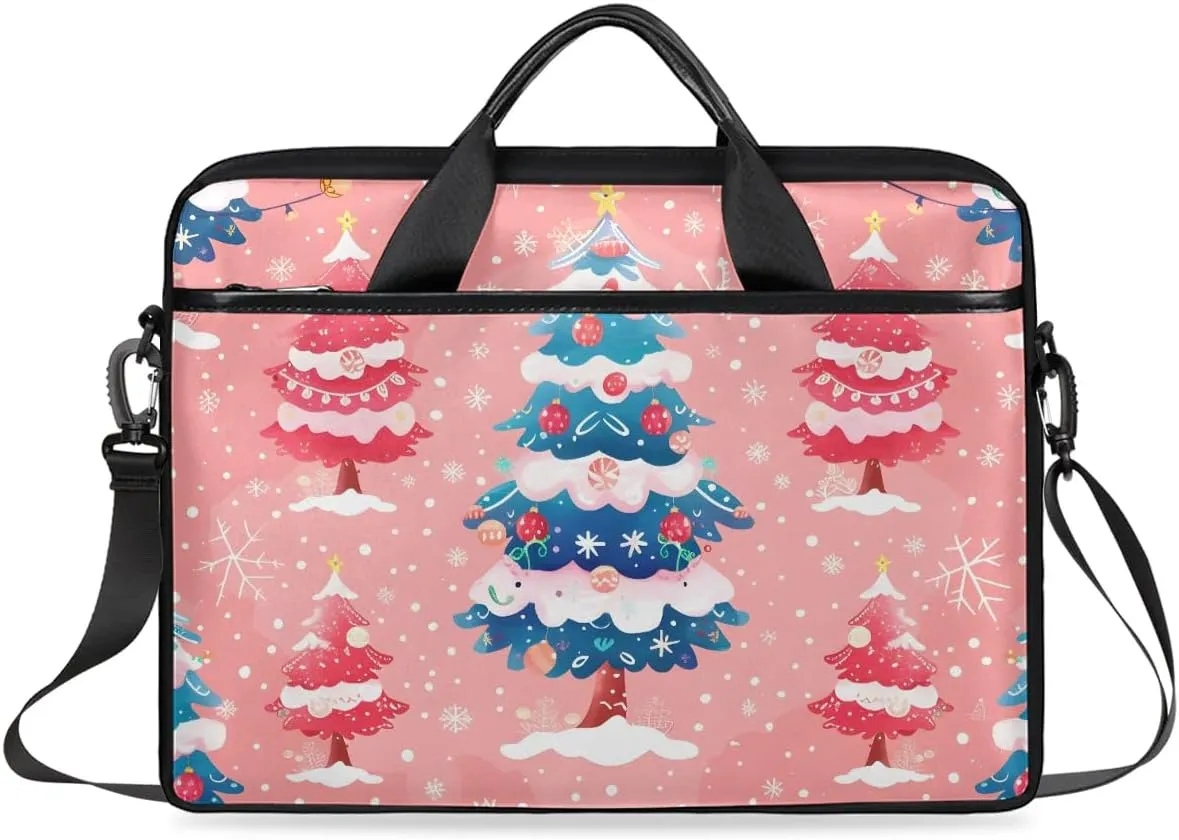 Laptop Shoulder Bag Modern Christmas Tree Decor Tablet Computer Notebook Sleeve Messenger Bags Carrying Case with Strap Briefcase Tote for 14 15 in Laptops