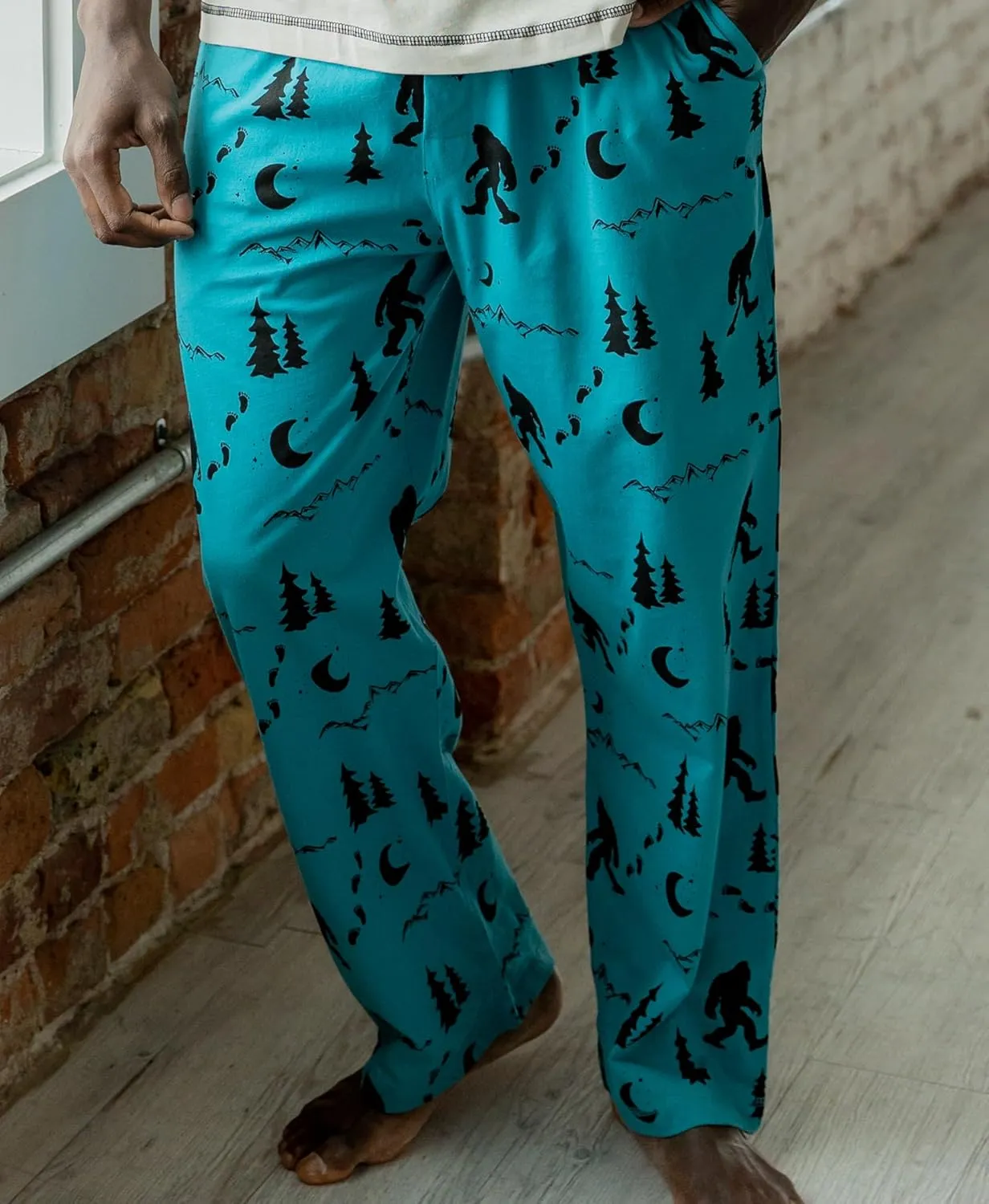 Lazy One Bear & Bigfoot Pajama Pants For Men, Men's Separate Bottoms, Lounge Pants, Funny, Humorous