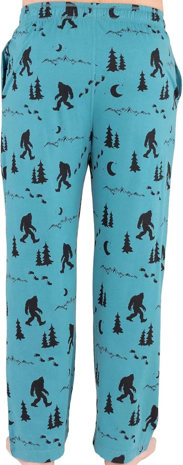 Lazy One Bear & Bigfoot Pajama Pants For Men, Men's Separate Bottoms, Lounge Pants, Funny, Humorous