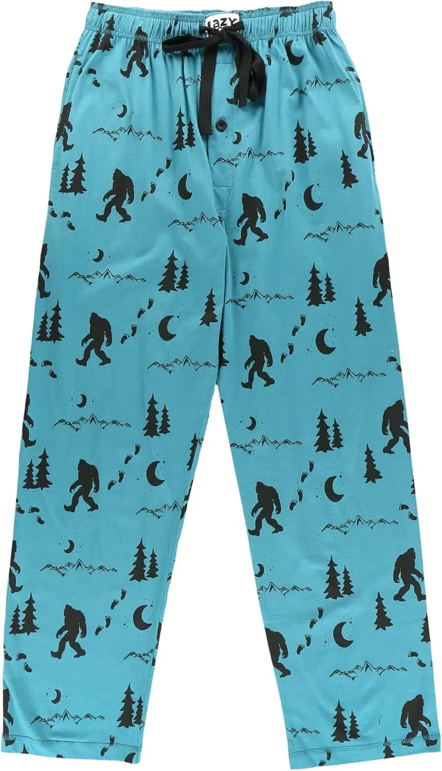 Lazy One Bear & Bigfoot Pajama Pants For Men, Men's Separate Bottoms, Lounge Pants, Funny, Humorous