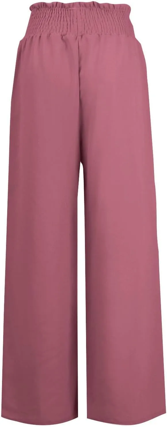 Linen Drawstring Pants for Women High Waist Wide Leg Pant Comfy Flowy Lounge Trousers 2025 Summer Casual Baech Pants
